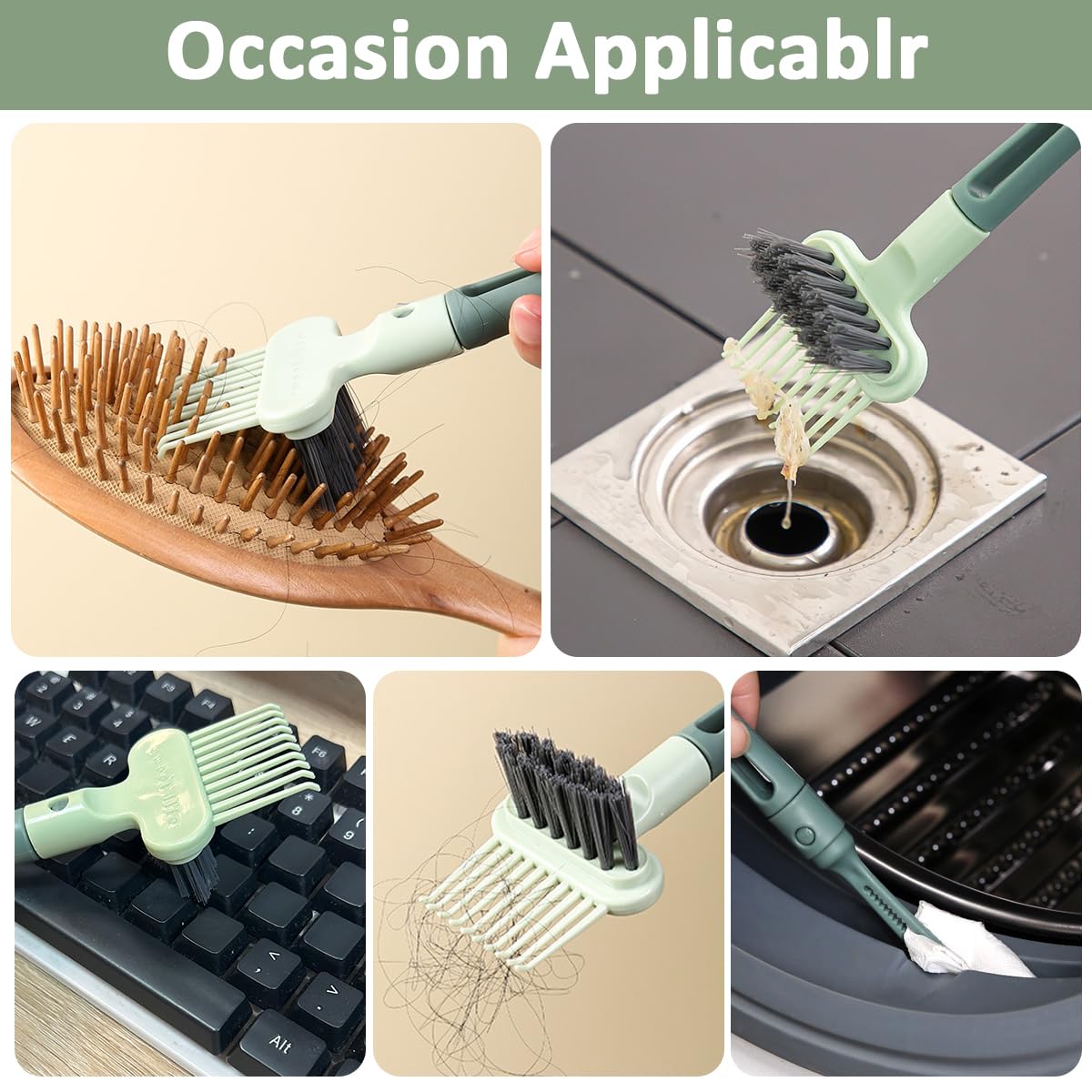MAYCREATE Hair Brush Cleaning Tool Comb Cleaning Brush Hair brush Cleaner Comb, 5-in-1 Hair Brush Cleaning Tool, Hair Brush Remover Rake for Removing Hair Dust,Home and Salon Use(Green) MAYCREATE Hair Brush Cleaning Tool Comb Cleaning Brush Hair brush Cleaner Comb, 5-in-1 Hair Brush Cleaning Tool, Hair Brush Remover Rake for Removing Hair Dust,Home and Salon Use(Green)